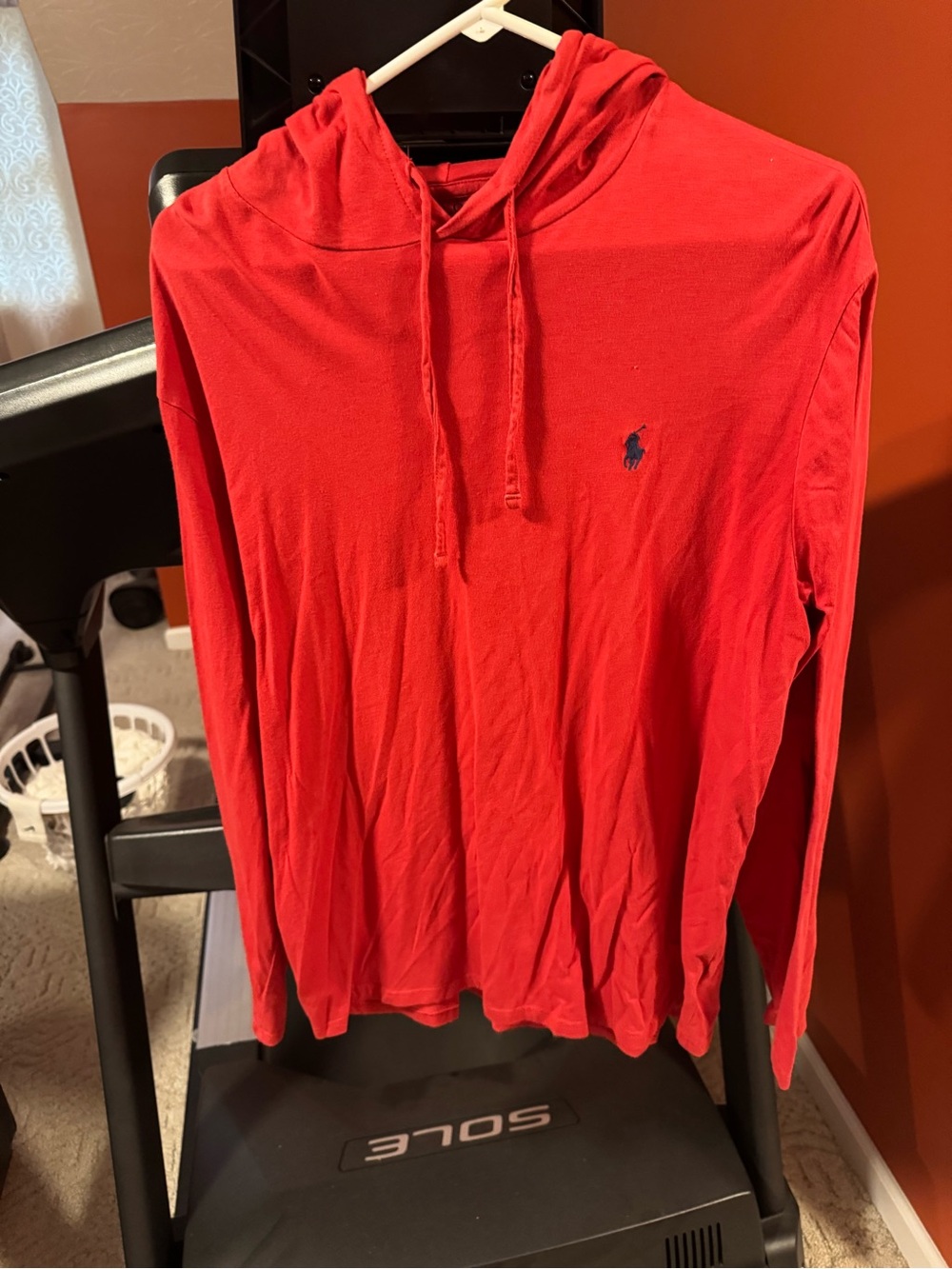 Polo by Ralph Lauren Red Hooded Long Sleeve Shirt